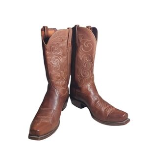 Lucchese 1883 Baker Men’s 9.5 Wide  Western Cowboy Boots Brown Leather  300610